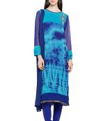 Blue Embroidered Georgette Salwar
