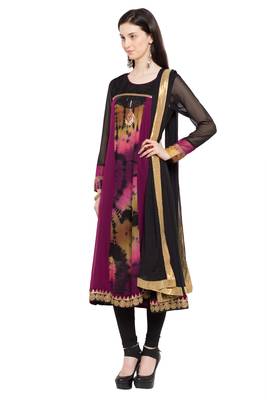 Purple Embroidered Georgette Salwar 2