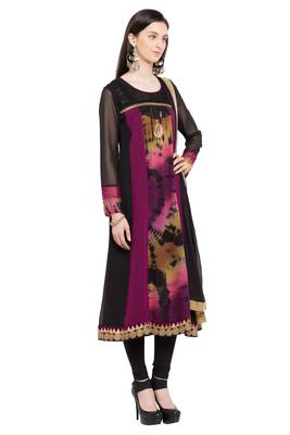 Purple Embroidered Georgette Salwar 3