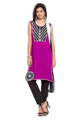 Purple Embroidered Cotton Salwar 1