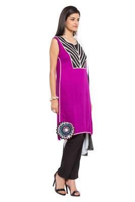 Purple Embroidered Cotton Salwar 3
