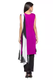 Purple Embroidered Cotton Salwar