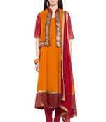 Magenta Embroidered Georgette Salwar