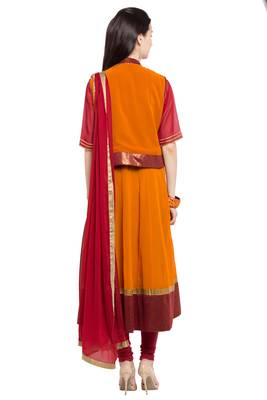 Magenta Embroidered Georgette Salwar 4