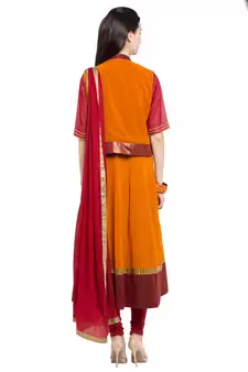 Magenta Embroidered Georgette Salwar