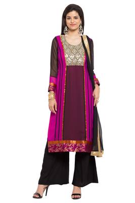Pink Embroidered Georgette Salwar 1