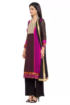 Pink Embroidered Georgette Salwar
