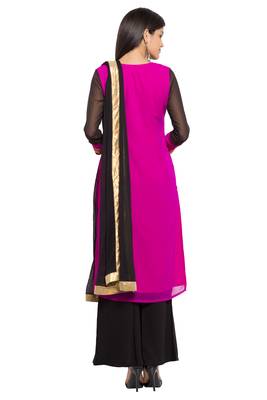 Pink Embroidered Georgette Salwar 4