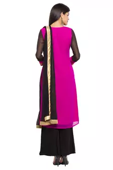 Pink Embroidered Georgette Salwar