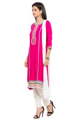 Pink Embroidered Cotton Salwar 2