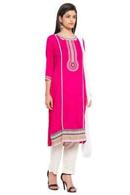 Pink Embroidered Cotton Salwar 3