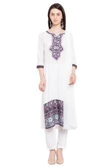White Embroidered Cotton Salwar