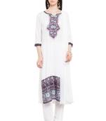 White Embroidered Cotton Salwar