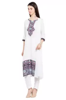 White Embroidered Cotton Salwar