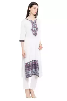 White Embroidered Cotton Salwar