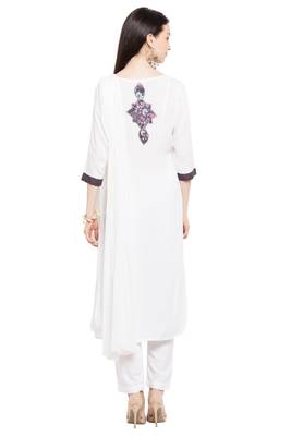 White Embroidered Cotton Salwar 4