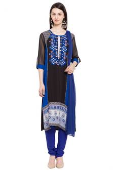 Black Embroidered Cotton Salwar