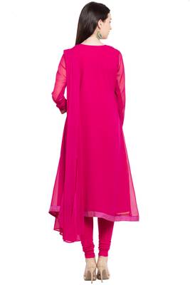 Pink Embroidered Georgette Salwar 3