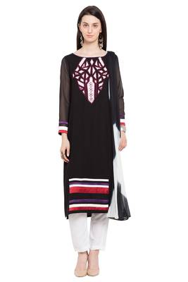 Black Embroidered Cotton Salwar 1