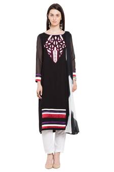 Black Embroidered Cotton Salwar