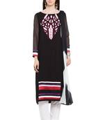 Black Embroidered Cotton Salwar
