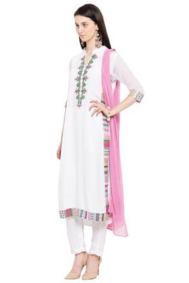 White Embroidered Cotton Salwar 2