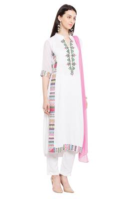 White Embroidered Cotton Salwar 3