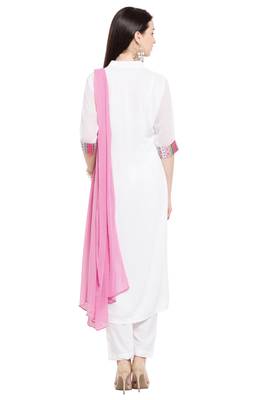 White Embroidered Cotton Salwar 4