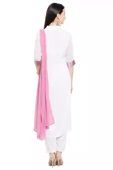 White Embroidered Cotton Salwar