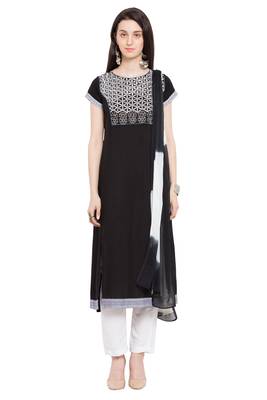 Black Embroidered Cotton Salwar 1