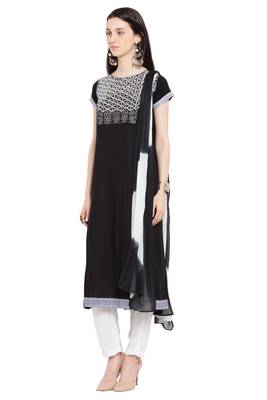 Black Embroidered Cotton Salwar 2
