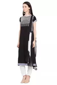 Black Embroidered Cotton Salwar