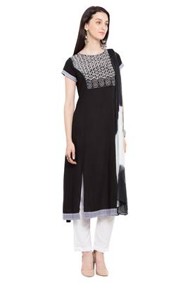 Black Embroidered Cotton Salwar 3