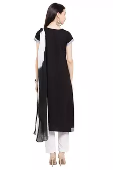 Black Embroidered Cotton Salwar