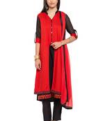 Red Embroidered Cotton Salwar