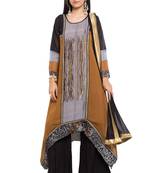 Brown Embroidered Georgette Salwar
