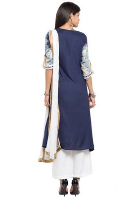 Blue Embroidered Cotton Salwar 4
