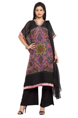 Black Embroidered Georgette Salwar 1