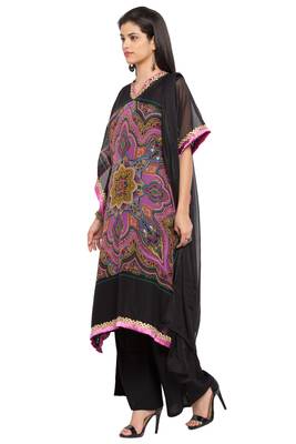 Black Embroidered Georgette Salwar 3