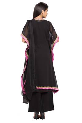 Black Embroidered Georgette Salwar 4