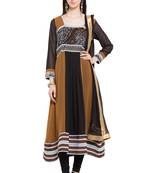 Brown Embroidered Georgette Salwar