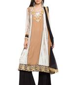 Brown Embroidered Georgette Salwar