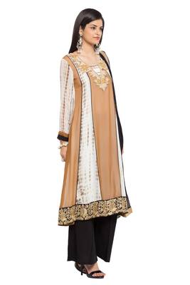 Brown Embroidered Georgette Salwar 3