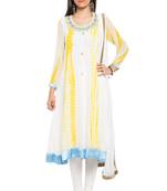 White Embroidered Georgette Salwar