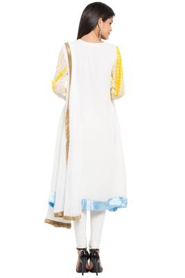 White Embroidered Georgette Salwar 4
