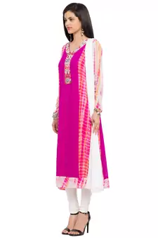 Pink Embroidered Georgette Salwar
