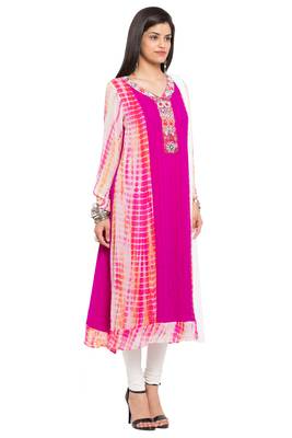 Pink Embroidered Georgette Salwar 3