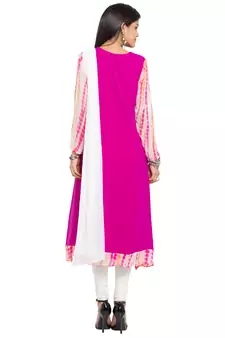 Pink Embroidered Georgette Salwar