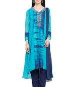 Blue Embroidered Georgette Salwar
