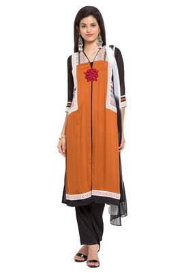 Orange Embroidered Cotton Salwar 1